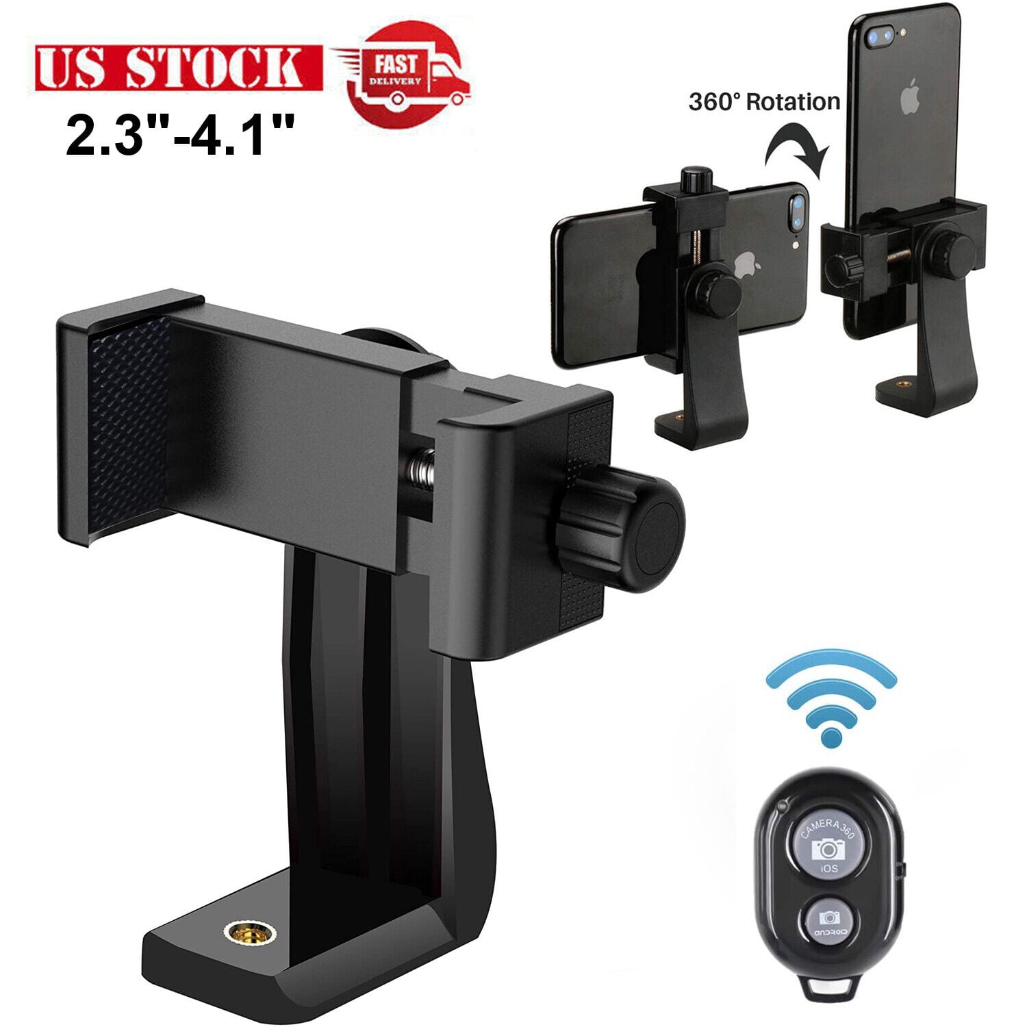 FungLam Phone Tripod Mount Adapter & Smartphone Remote Controller