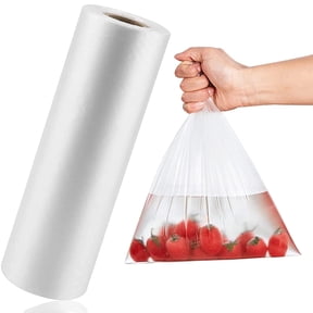 FungLam  (1 Roll) Plastic Produce Bags, 14 x 20 Inches, Food Storage Bags, Fruits Vegetable Bread Clear Bag Roll, 350 Bags Per Roll