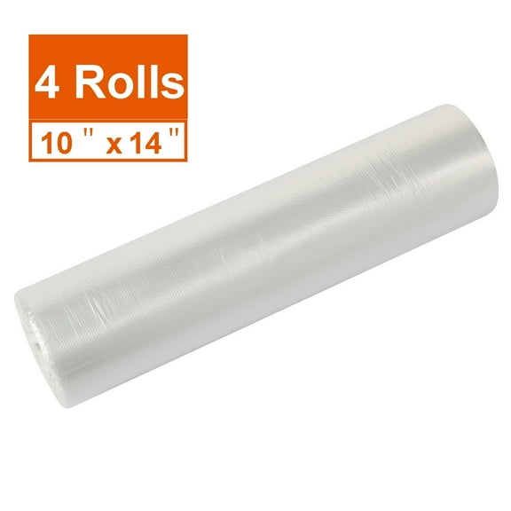 FungLam 10"X14" Plastic Produce Bags, 400 Bags per Roll, Clear Food Storage Bags for Fruits, Breads Durable and Practical, 4 Rolls