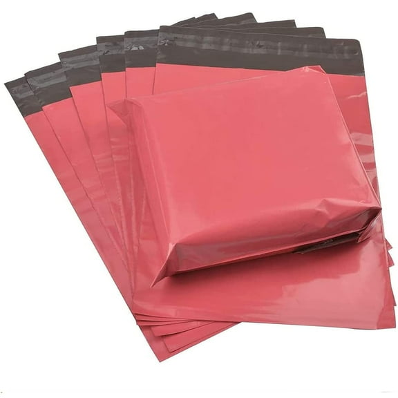 FungLam Poly Mailers 10x13 100 Pack, Plastic Shipping Bags, Self Seal Mailing Envelope,Waterproof & Tearproof - (Pink)