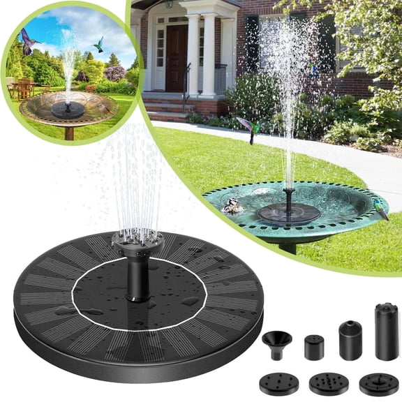 FungLam Solar Power Fountain Submersible Floating Water Pump Bird Bath Pond Garden Decor