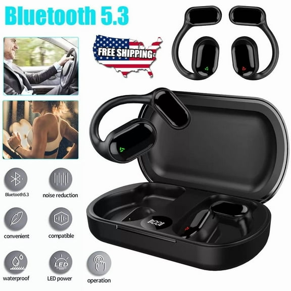 FungLam True Wireless Bone Conduction Headphones, Bluetooth 5.3 Wireless Headset Earbuds,Noise Cancelling,Waterproof,Sports Ear Buds for Small Ears , Running Fitness,Workouts