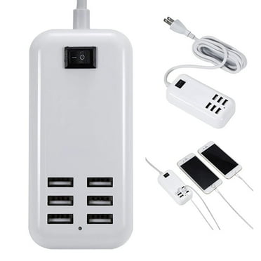 FungLam USB Charging Hub, 6 Port USB Wall Travel Charger Fast Charging AC Power Adapter Cell Phone Tablet