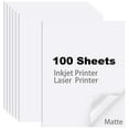 thumbnail image 1 of FungLam Vinyl Sticker Paper for Inkjet&Laser Printers 100 Sheets Matte Clear Waterproof Printable Sticker Paper 8.5 x 11.7 inch, 1 of 6