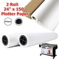 thumbnail image 1 of FungLam Wide Format Paper,2 Rolls Plotter Paper 24 In x 150 Ft, CAD Bond Rolls,20lb,Bond Paper on 2" Core for CAD Printing on Wide Format Ink Jet Printers, 1 of 3