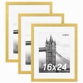thumbnail image 1 of FungYuan 16x24 Gold Picture Frames Set of 3, Matted to 12x18 Wall Poster Frames for Photos, Prints, Artwork and Gallery Wall Decor, 1 of 9