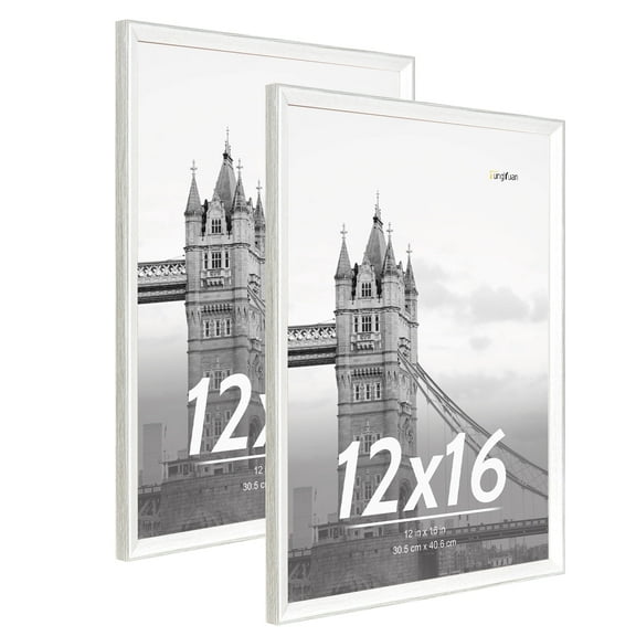 FungYuan 2 PACK 12x16 Wood Picture Frame Set,Gallery Wall Photo Frames,Poster frame,Gray