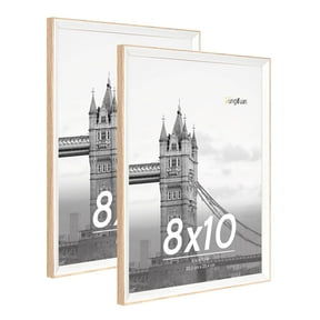 FungYuan 2 PACK 8x10 Wood Picture Frame Set,Gallery Wall Photo Frames, Wall and Tabletop Display Picture Frames,Brown