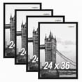 thumbnail image 1 of FungYuan 24x36 Black Plastic Picture Frames Set of 4, Lightweight Poster Frames for Photos, Prints and Gallery Wall, 1 of 6