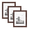 thumbnail image 1 of FungYuan 3PACK 11x14 Wood Picture Frame , Display Photo 11x14 Matted to 8x10 Wall Frame, Brown, 1 of 5