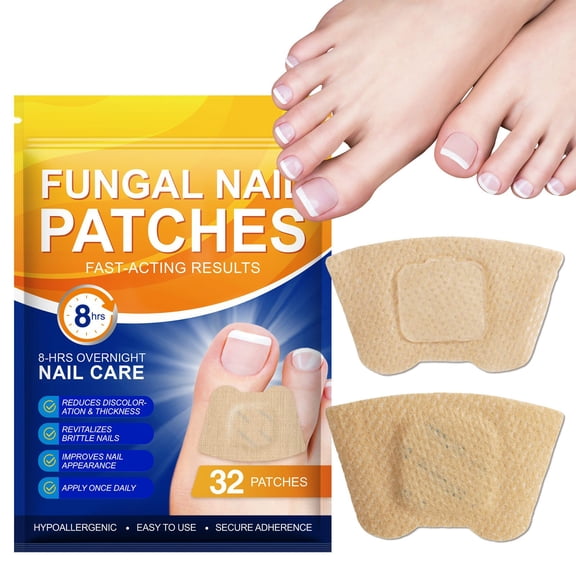 Fungal Nail Patches 32PCS, Toenail Treatment Extra Strength, Nail Repair for Restores Damaged Nails and Appearance of Discolored
