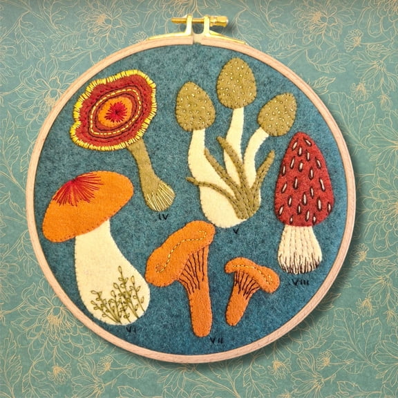Wizardi Applique Felt Kit - Fungi APPFNG1O Corinne Lapierre