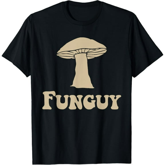 Fungi Fun Guy Funny Mushroom lover T-ShirtMen and women, Black T-shirt, size: Extra large