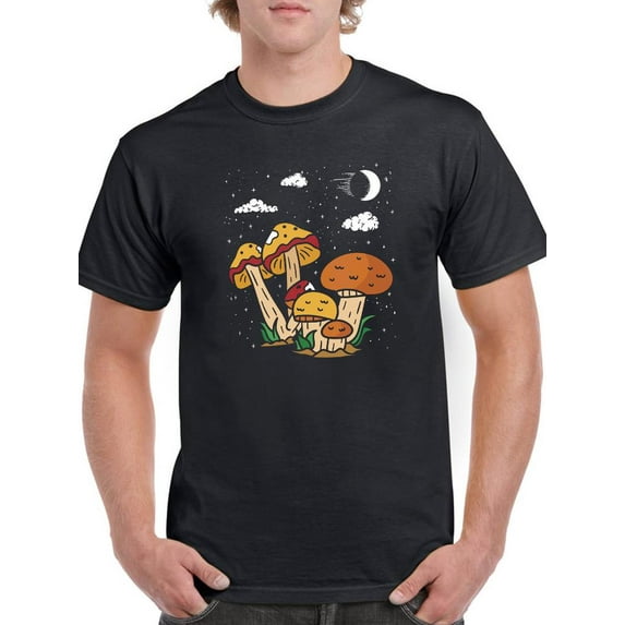 Fungi In The Moonlight T-Shirt Men -Smartprints Designs, Male Medium