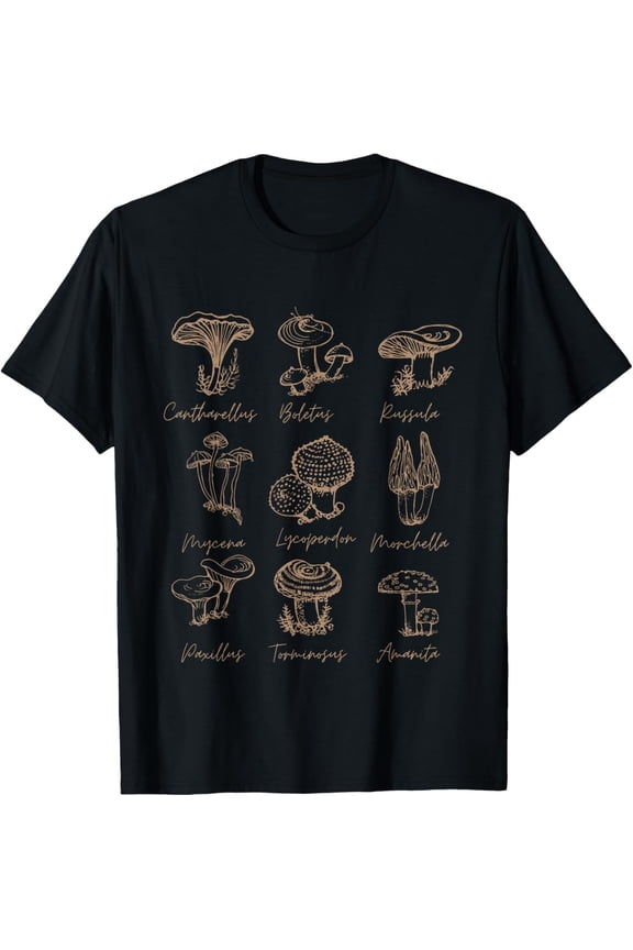Fungi Mushroom Lover Shirt Mycology Vintage Goth Style T-Shirt