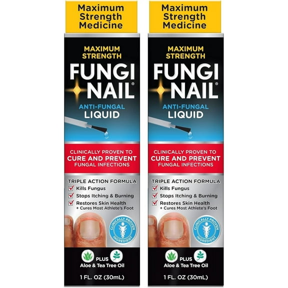 Fungi-Nail Anti-Fungal Liquid Solution, Kills Fungus That Can Lead to Nail & Athletes Foot with Tolnaftate & Clinically Proven to Cure and Prevent Fungal Infections 1 Fl Oz (Pack of 2)
