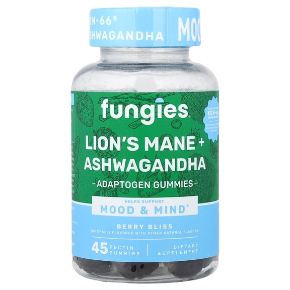 Fungies Lion's Mane + Ashwagandha Gummies, Berry Bliss, 45 Pectin Gummies