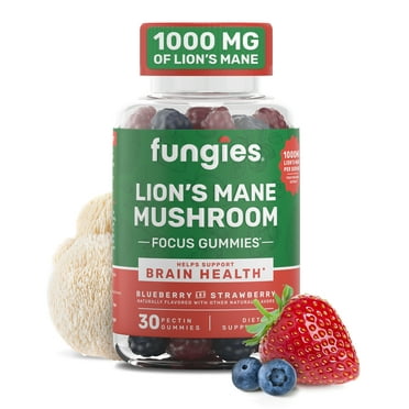 Fungies Lion's Mane Mushroom Gummies, Supports Brain Health, Focus, Memory, Supplement, 30 Count