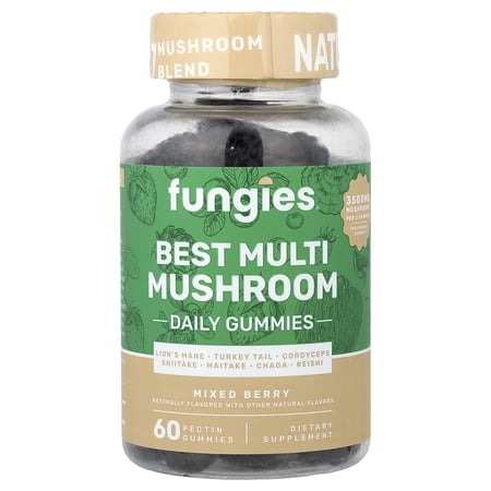 Fungies Best Multi Mushroom Daily Gummies, Mixed Berry, 60 Pectin Gummies