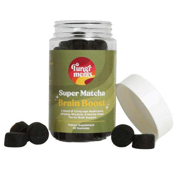 Fungiments Super Matcha - Daily Energy, Endurance, Reduce Fatigue, Cordyceps, Green Tea, Ginseng - 30ct