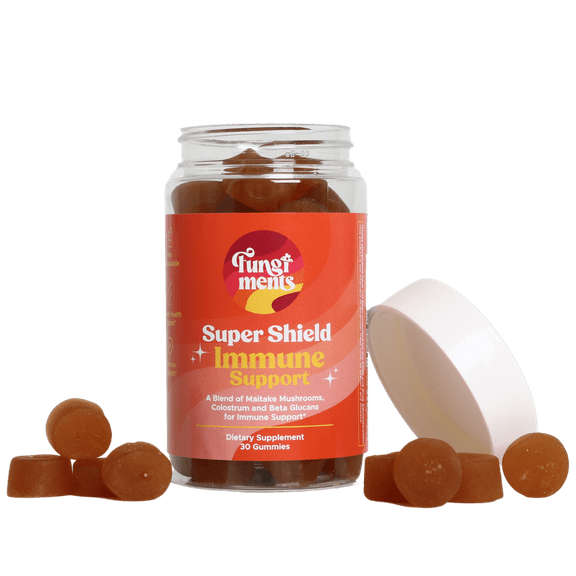 Fungiments Super Shield - Immune Boost, Mushroom Blend, Vitamin C, Zinc, Black Elderberry - 30ct