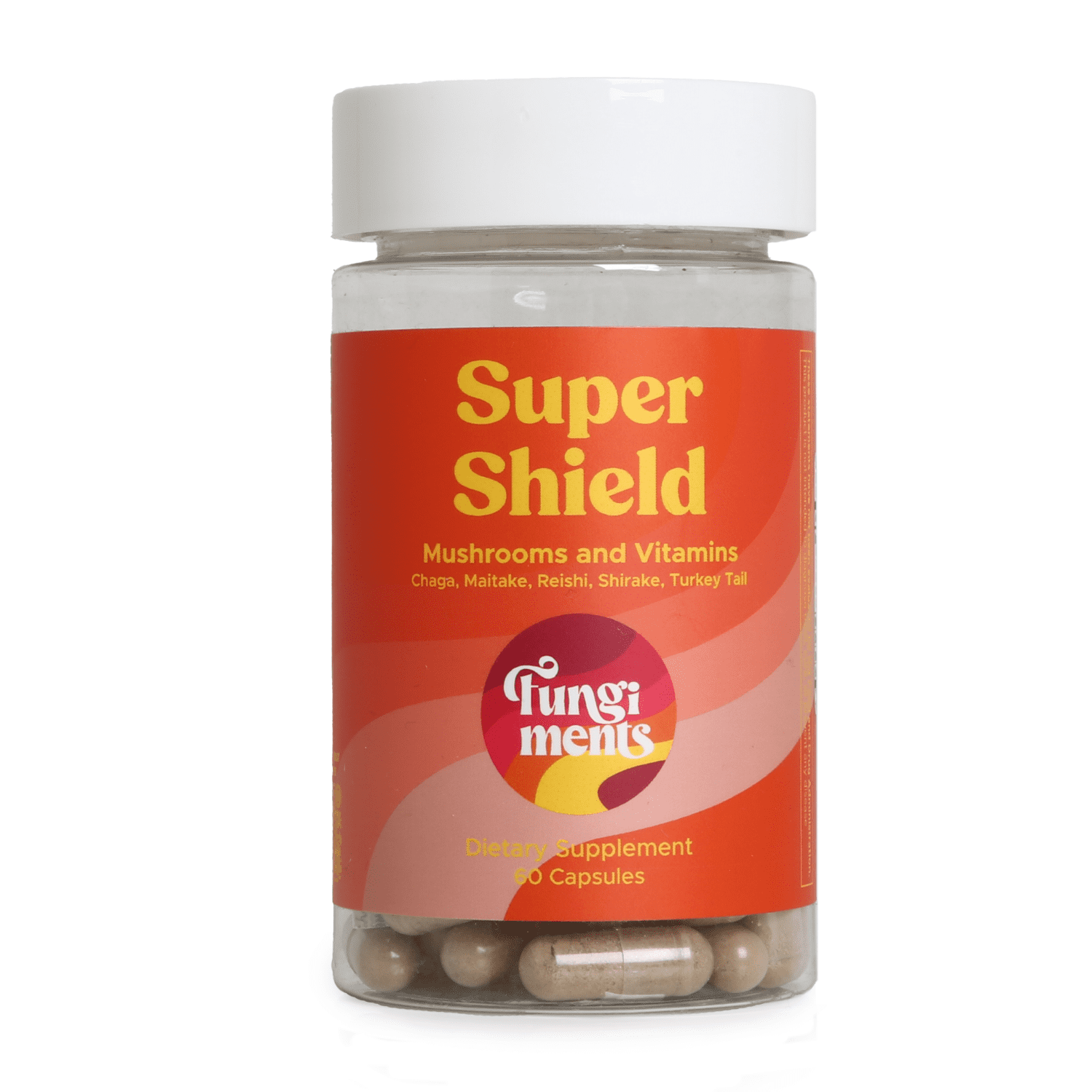 Fungiments Super Shield - Immune Boost, Mushroom Blend, Vitamin C, Zinc, Black Elderberry - 60 Ct