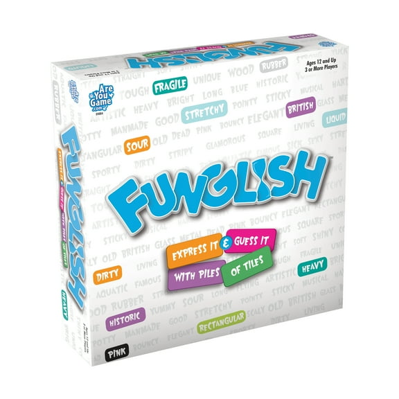 AreYouGame.com Funglish Board Game for Ages 12 and Up, 50 Cards, 120 Tiles