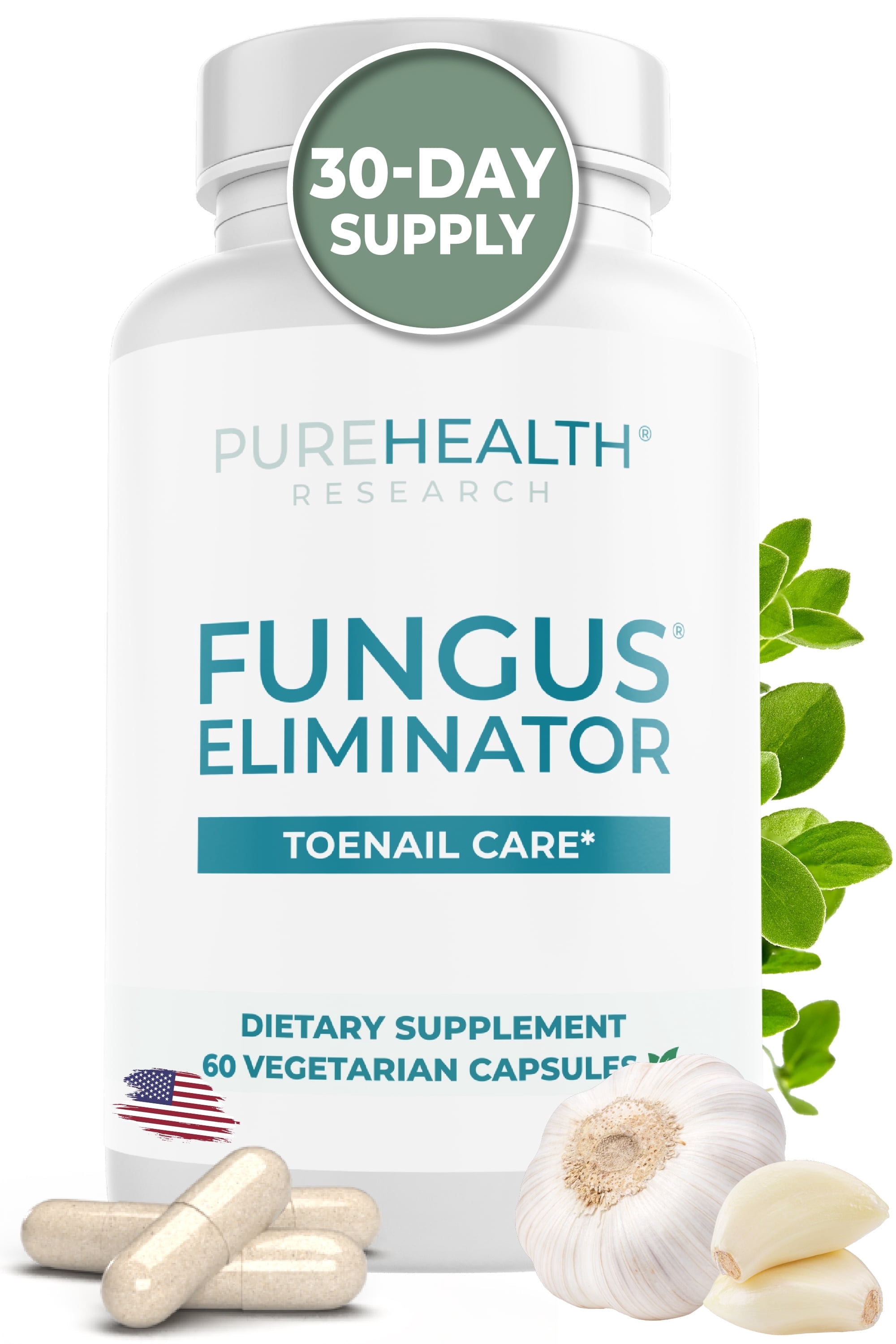 Fungus Eliminator, Toe Nail Fungus Supplement with Wormwood & Caprylic Acid by PureHealth Research
