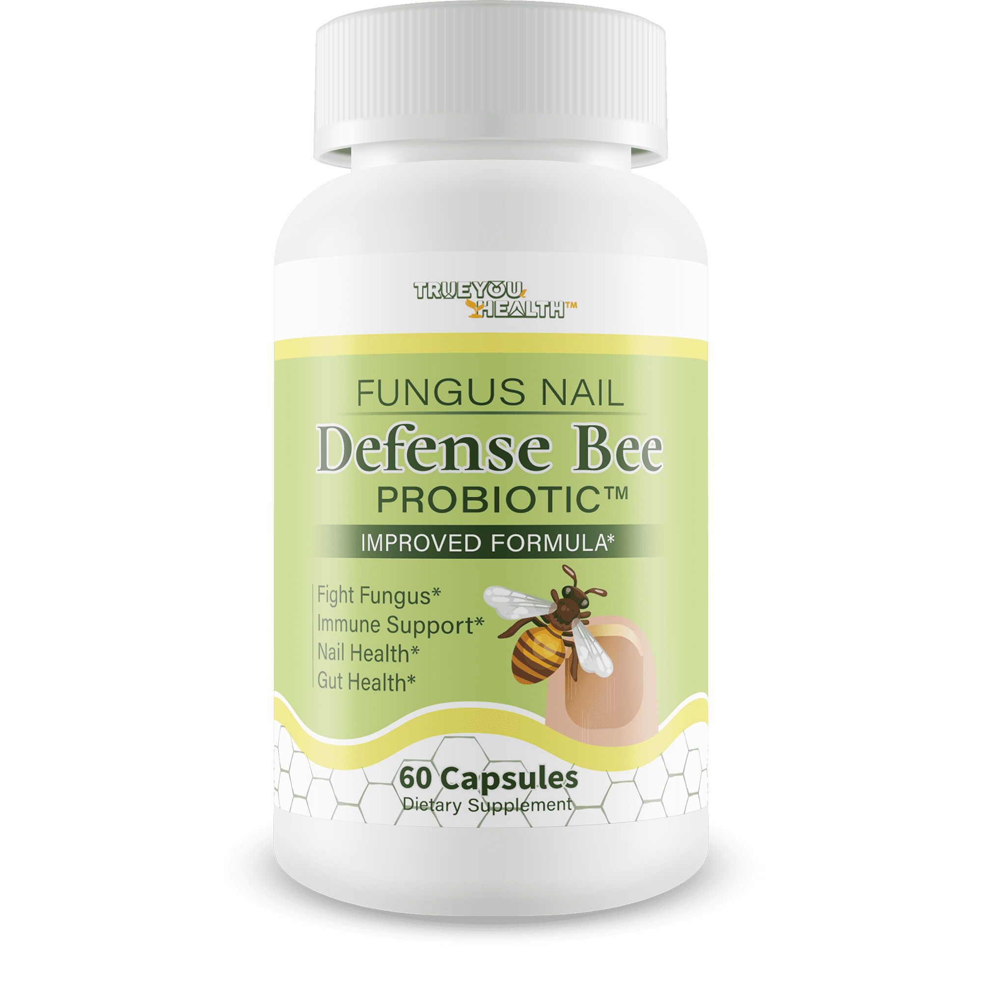 Fungus Nail Defense Bee Probiotic - Improved Formula - Our Best Skin, Candida, & Toenail Fungus Probiotic - Our Best Nail Fungus Treatment for Toenail - Orly Nail Defense Fungus Nail Fungus Treatment