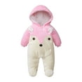 thumbnail image 1 of Funicet Baby Girls' Fleece Footed Jumpsuit Baby Boy Snowsuit New Born Baby Winter Coat Toddler Lined Onesie Pajamas Warm Hooded Romper Pram for Infant, 1 of 5