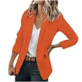thumbnail image 1 of Funicet Blazers for Women Business Casual Women Thin Button Long Sleeve Tops Blouse Shirt Spring Models Solid Small Suit Top Orange XL, 1 of 5