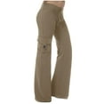 thumbnail image 1 of Funicet Cargo Pants for Women, Women's Plus Size High Waist Drawstring Workout Leggings Casual Wide Leg Stretch Loose Yoga Pants with Pockets Khaki M, 1 of 9