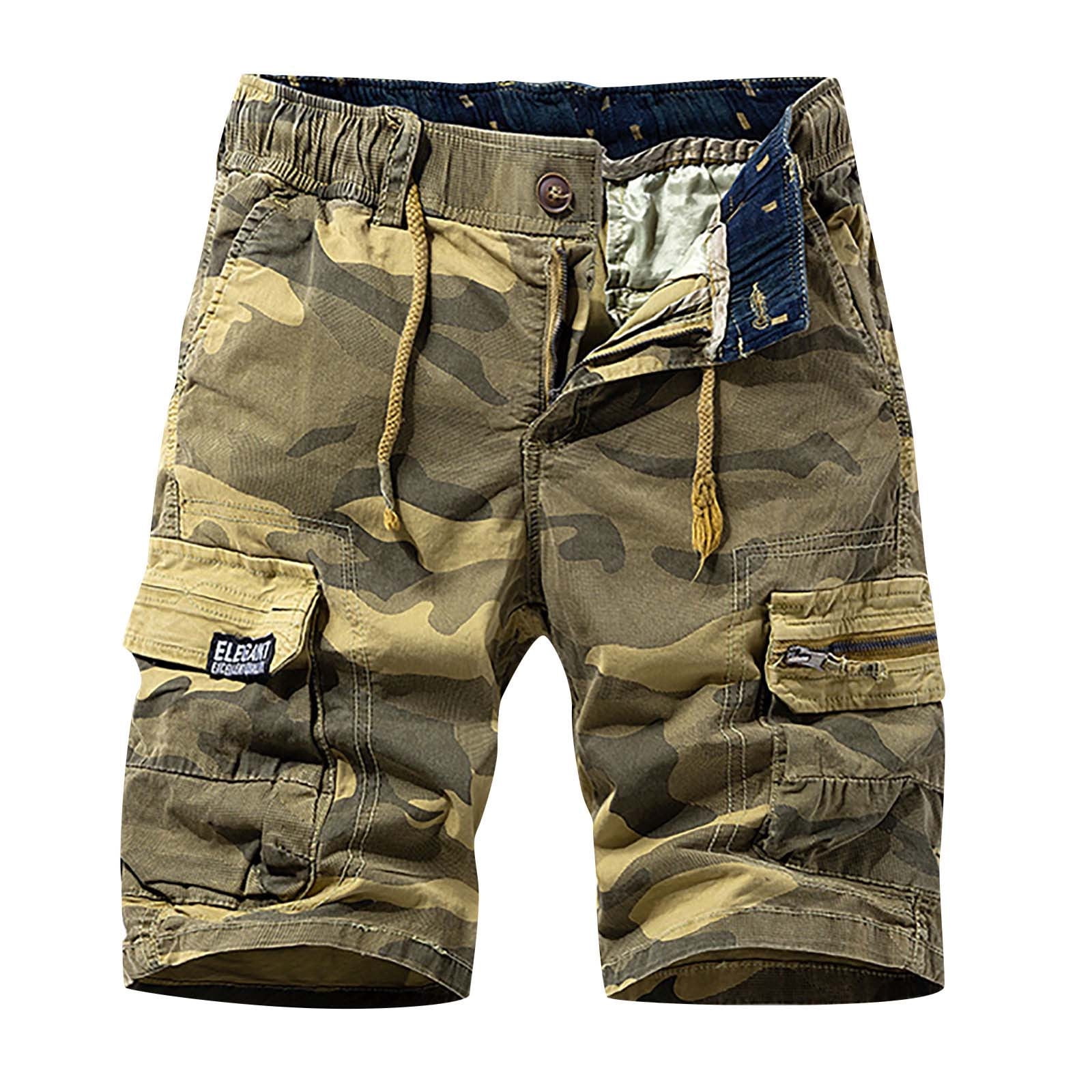 Funicet Holiday Savings! Men's Camo Cargo Shorts Relaxed Fit Multi ...