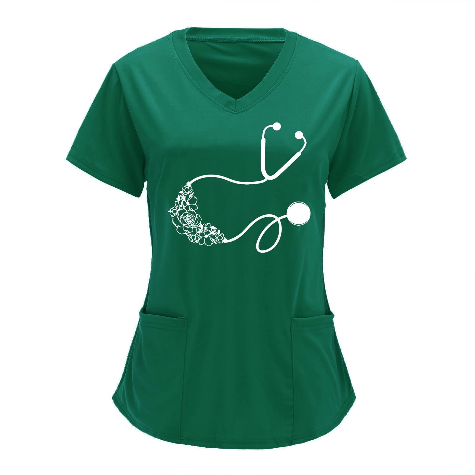 Funicet Holiday Savings! Plus Size Tops for Women Scrubs Tops Plus Size Working Uniform With