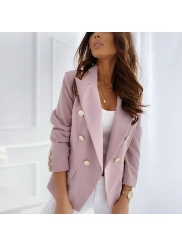 Funicet Holiday Savings! blazer jackets for women Women Plus Size Silk Satin Jacket Formal Cardigan Pockets Work Office Suit Coat