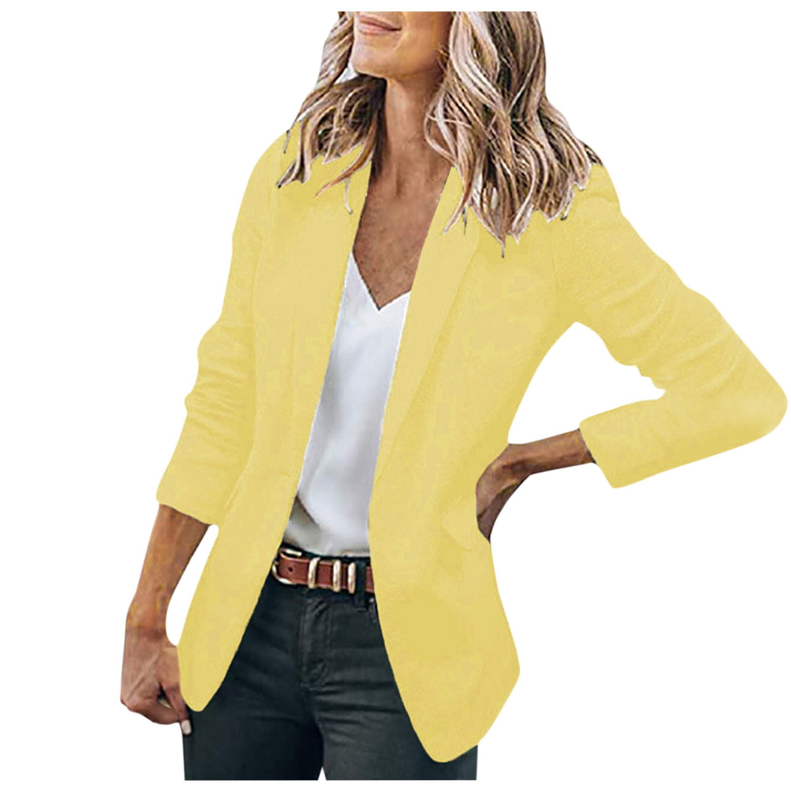 Funicet Holiday Savings! blazer jackets for women Women's Solid Color ...
