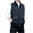 thumbnail image 1 of Funicet Men's Outerwear Vests Men's Thin Sports Round-Neck Sleeveless Multi-bag Casual Loose Vest Mountaineering Tooling Outdoor Vest Jackets Black B M, 1 of 4