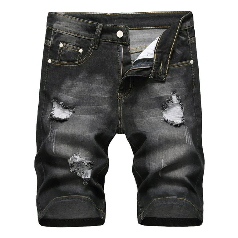 Funicet Men s Summer Ripped Shorts Relaxed Fit Camo Denim Shorts Vintage Casual Zipper Pockets Slim Fit Shorts Walmart