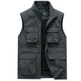 thumbnail image 1 of Funicet Men's Work Fishing Vests Lightweight Safari Travel Hunting Waistcoat With Multi-Pockets Gray 6XL, 1 of 7
