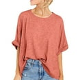 thumbnail image 1 of Women Oversized T-Shirt Summer Casual Short Sleeve Loose Tee Tops Orange S, 1 of 9