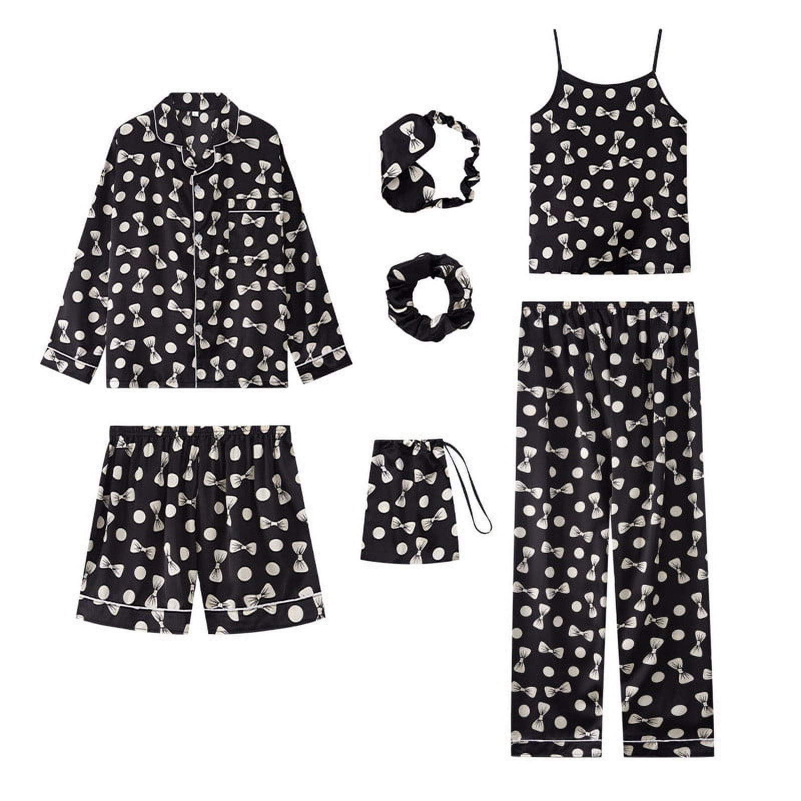 Women Satin Silk Pajamas Set Long Sleeve Nightwear Feather Trim Button Down  Sleepwear Silk 2 Piece Pjs 
