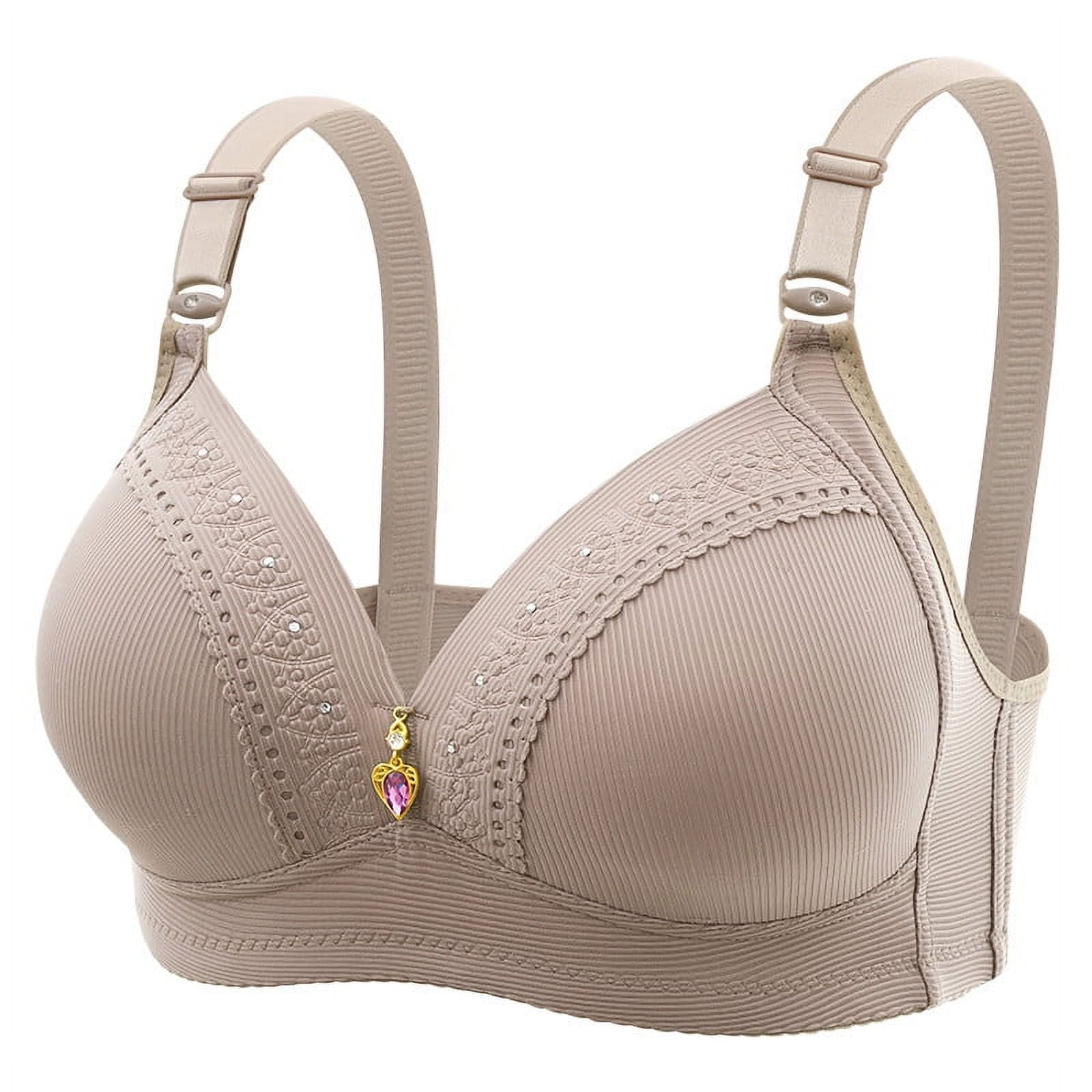 Funicet Women's Plus Size Bra Wireless Full Cup Adjustable Bra Push Up 