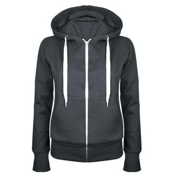 Funicet Womens Active Long Sleeve Zip Up Hoodies Fashion Women Casual Hooded Slim Zipper Fleece Sweater Coat Plus Size S-5XL
