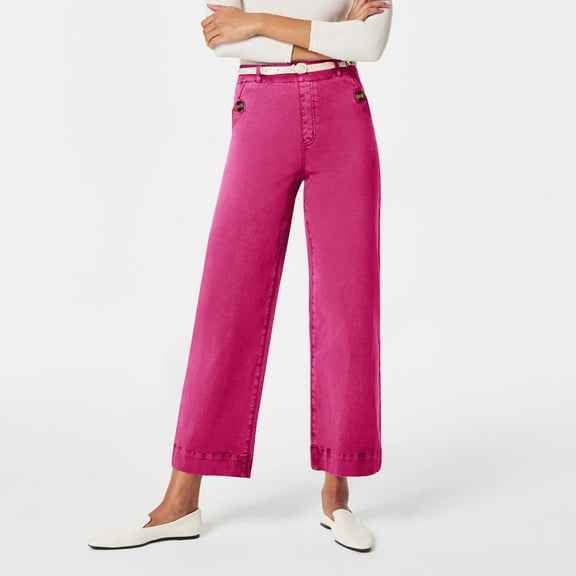 Womens Flare Jeans High Waisted Wide Leg Baggy Jean for Women Stretch Denim Pants Hot Pink L