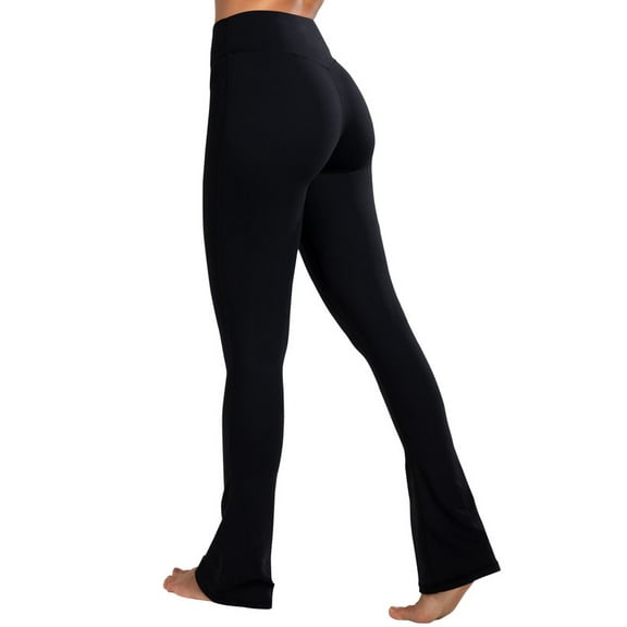 Funidos High-Waisted Yoga Pants Flare Leggings with Tummy Control No Front Seam Workout Fitness