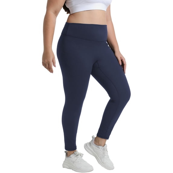Funidos Plus Size Leggings for Women, High Waisted Tummy Control workout leggings for women Buttery Soft Black Yoga Pants