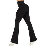 FUNIDOS Flare Legging V-Waist Tummy Control High Stretch Breathable Fabric Bootcut Yoga Pants for Women