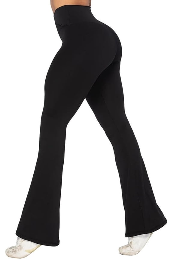 Women's Flare Leggings Yoga Pants V Waist High Waisted Bootcut Workout Pants Tummy Control