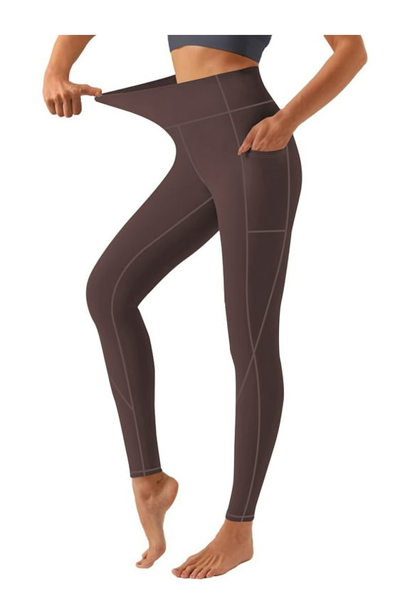 Women's High Waisted Yoga Pants with X-Band Side Pockets Tummy Control Workout Leggings for gym running