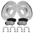 thumbnail image 1 of Funire Front Brake Kit for Chevrolet Caprice 2011-2017 Geomet Drilled Rotors+Ceramic Brake Pads (13.6in) 345mm Brake Kits Replacement Brake Pad & Rotor Kit, 1 of 10